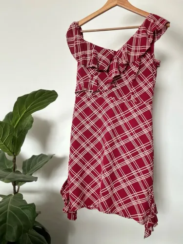 Vestido Xadrez Vermelho P/M Novo