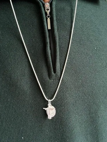 Corrente de Prata com Pingente do Cristo Redentor e medalha nossa senhora das graças
