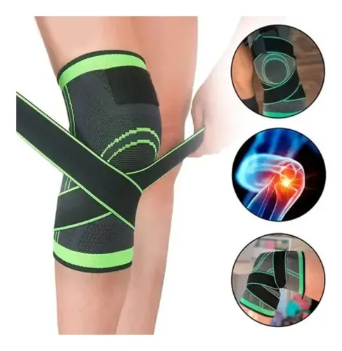 Joelheira Elástica Compressão Knee Support Sports Preto
