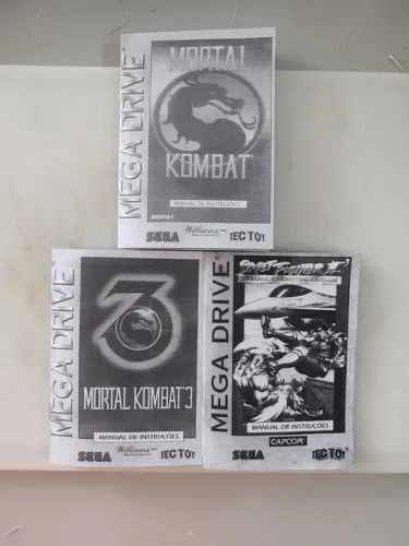 Manuais de jogos de Mega Drive - Mortal Kombat 1, 2 e 3