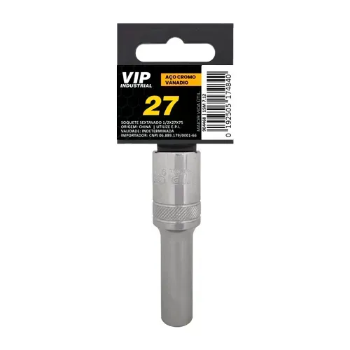 SOQUETE ALLEN 1/2POL 27MM LONGO VIP INDUSTRIAL