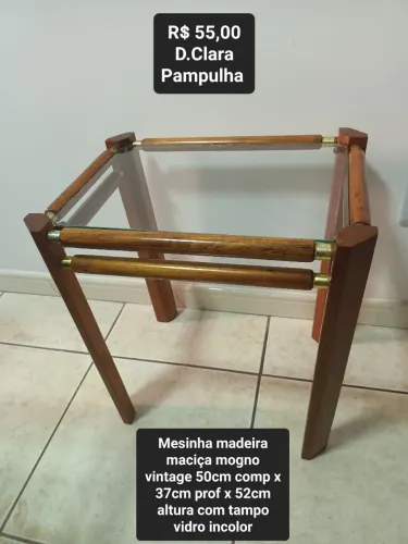 Mesa centro ou apoio madeira maciça mogno