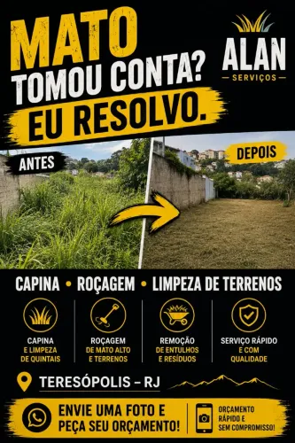 Capina e Roçagem de Terrenos e Quintais | Teresópolis RJ