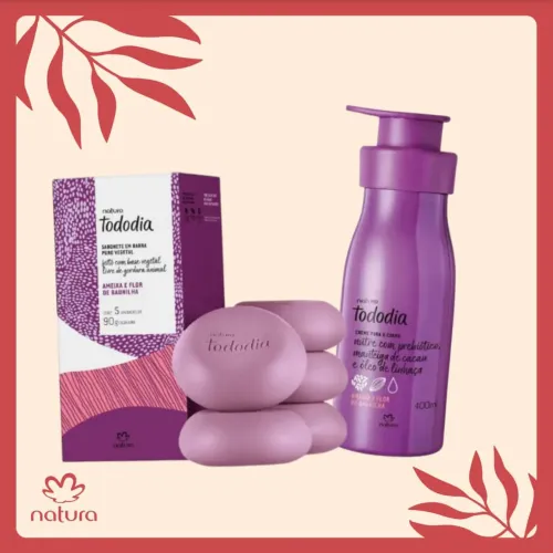 Ameixa e Flor de Baunilha Conjunto Natura - Hidratante e Sabonetes