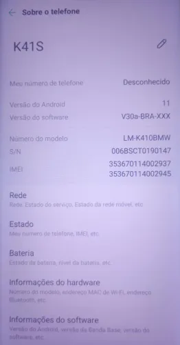 Celular semi-novo LG K41S 32GB