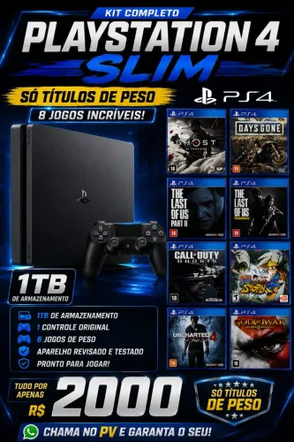 Ps4 Slim 1 Tera 8 Jogos