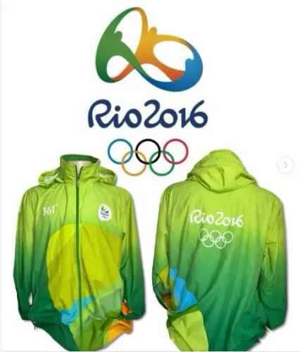 *CASACO do BRASIL CORTA-VENTOl OFICIAL DAS OLIMPÍADAS RIO 2016, MARCA 361°, TAMANGO G*
