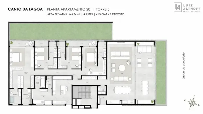 Apartamento com 4 quartos sendo 4 suítes à venda - Lagoa da Conceição, Florianópolis/SC