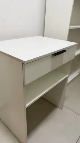 Banqueta mdf branca com gaveta