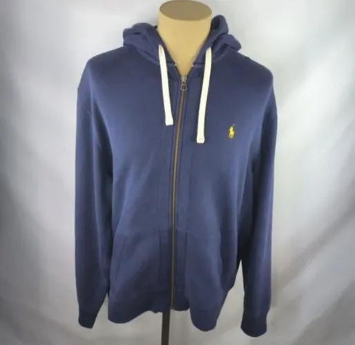 Jaqueta moletom Ralph Lauren Original GG azul marinho masculina 