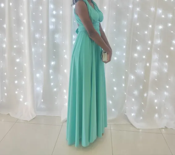 Vestido verde Tiffany para casamento, formatura