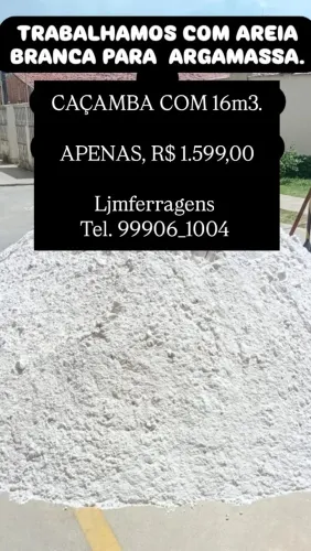 TRABALHAMOS COM AREIA PARA ARGAMASSA 