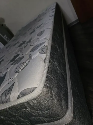 Cama box solteiro colchão conjugado