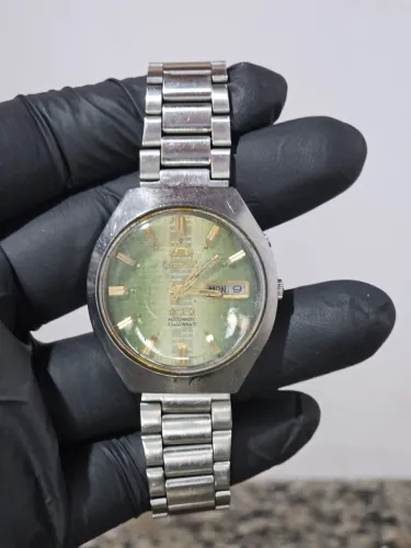 Relogio orient automatico mostrador quadriculado 