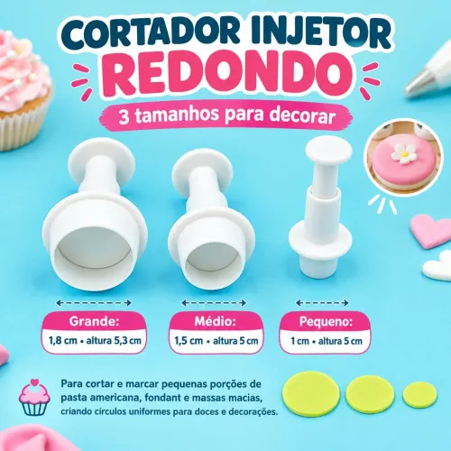 Cortador para massas injetor com 3 unidades