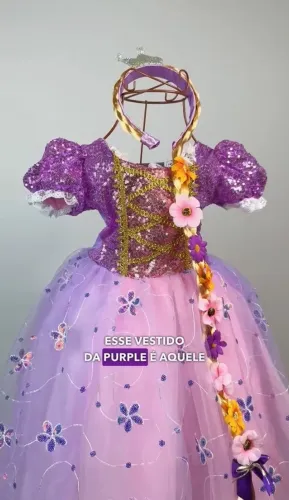 Fantasia menina infantil - Enrolados/Rapunzel - 8 anos