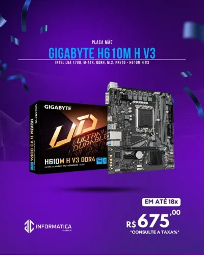 PLACA MÃE GIGABYTE H610M H V3