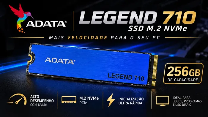 SSD Adata Legend 710 - 256gb NOVO!