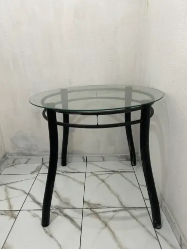 Mesa de vidro 4 lugares redonda