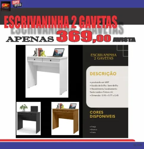 escrivaninha 2 gavetas