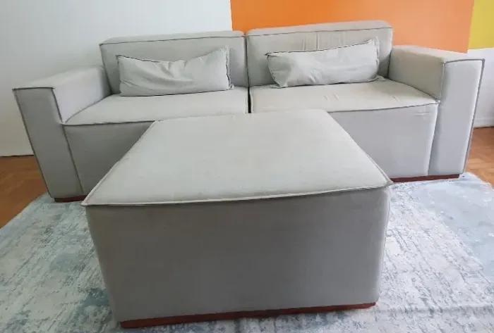 Sofá modular de linho premium, espuma D30 soft, 2-3 lugares