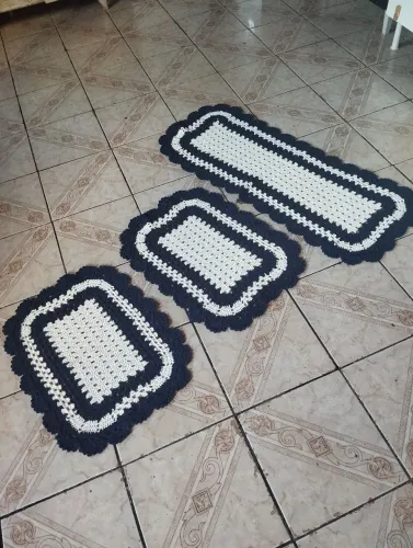 Jogo de tapete crochê