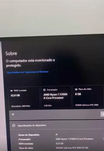 Pc Gamer Roda Tudo Ultra (Pouco usado - Ótimo estado)  RTX 5060 Ryzen 7 5700x