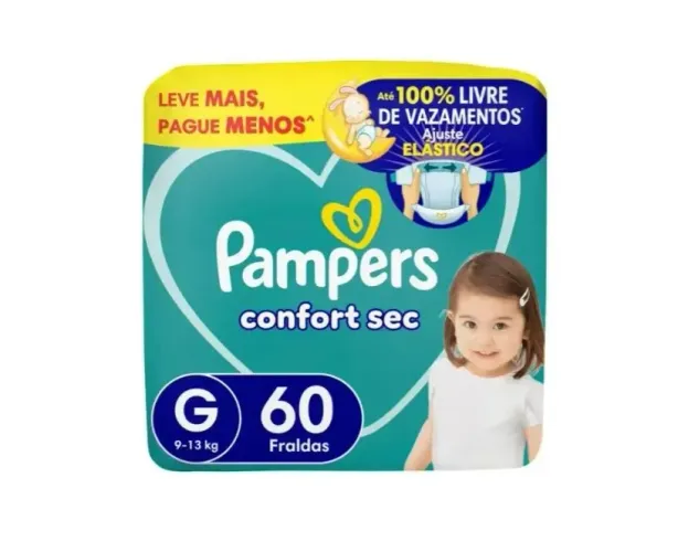 Fralda Pampers Confort Sec G 60 Unidades