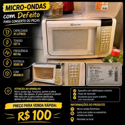 Micro-ondas Electrolux 31 Litros - Para conserto