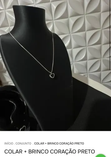 Conjunto de colar e brinco de prata