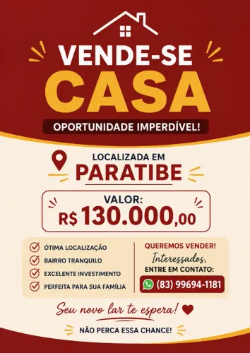 Vende-se casa em Paratibe