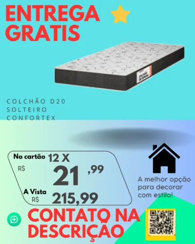 Colchão Solteiro D20 Confortex Entrega Rápida Grátis para Salvador Paga ao Receber