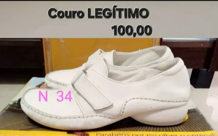 Lindo Sapatinho USAFLEX em COURO (branco n34) Só? Confira!