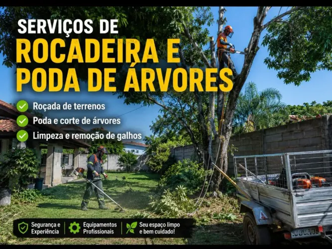 Roçadas de terrenos,Poda de Árvores e Limpeza de Quintal-Araquari e Região
