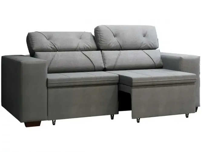 Sofá Retrátil Reclinável 3 Lugares Suede
