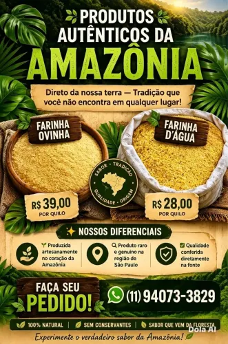 Conheça a verdadeira Farinha do Uarini Ova direto do Amazonas.
