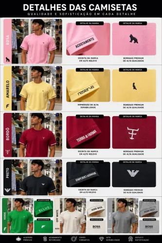 ? Camisetas Gold Multimarcas - Malha 50.1 Premium ?