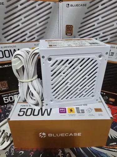 Fonte Gamer Branca 500w 80+ Bronze Cabos Flat C/ Cabo