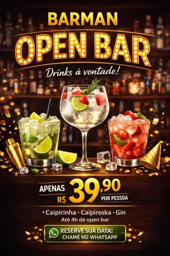 OPEN BAR - BARMAN PROFISSIONAL 