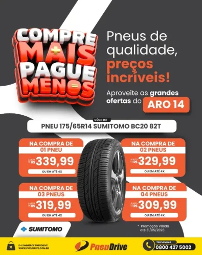 Pneus de passeio novos - aro 13 , aro 14 , aro 15 