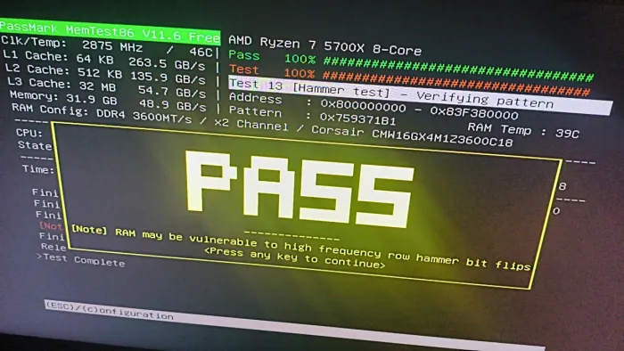 DDR4 32GB 3600mhz Corsair Veangence PRO