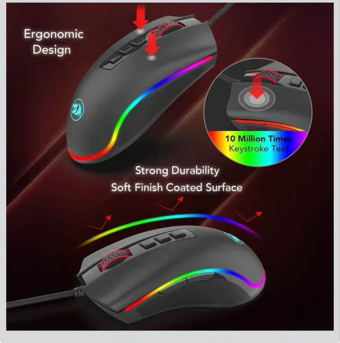 Mouse Gamer Redragon RGB King Cobra 2 Preto (24000DPI ; Switch LK Opticals)