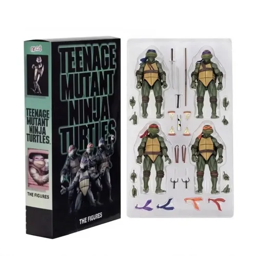 Pack com 4 Action Figure das Tartarugas Ninjas - NECA