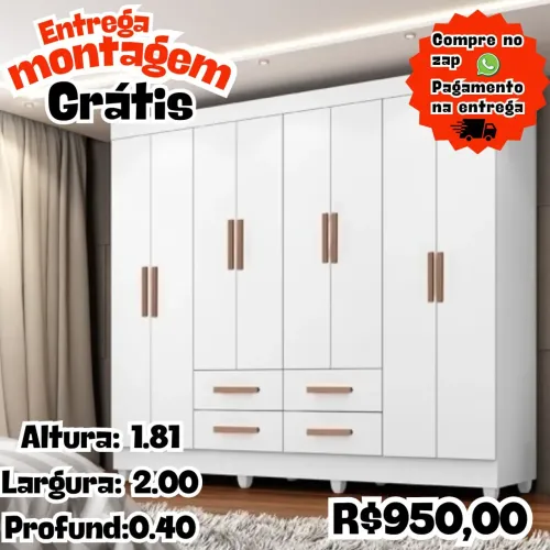 Guarda roupa 8P - Branco
