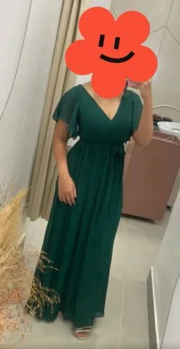 Vestido longo M verde escuro