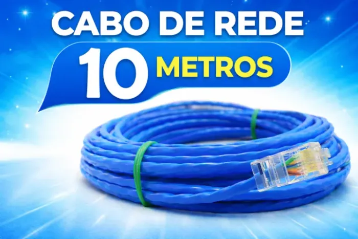 Cabo de rede - 10 metros - conexão veloz - entrega grátis para Campo Grande MS