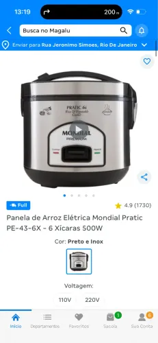 Panela de arroz elétrica