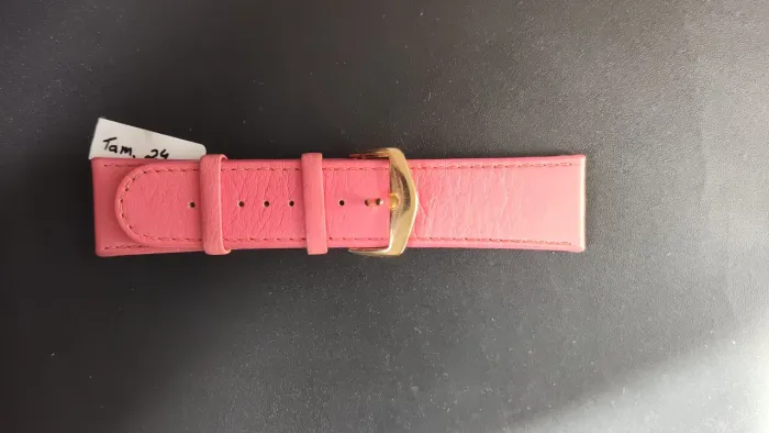 pulseira relógio de pulso couro rosa tamanho 24 
