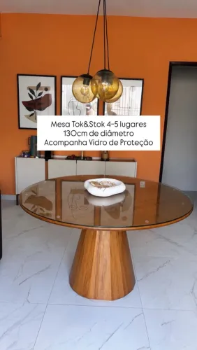 Mesa de Madeira Tok&Stok