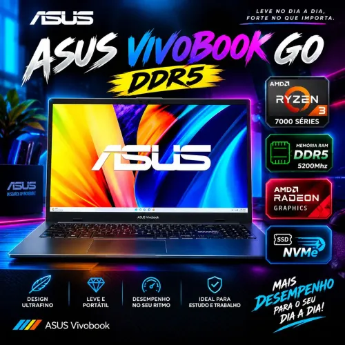 Notebook Asus Vivobook Ryzen 3 DDR5 (A pronta entrega)